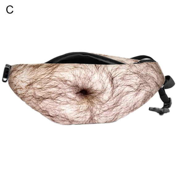 Grandest Birch Waist Pack Realistic Looking Large Capacity Oxford Cloth 3D Artificial Dad Beer Belly Fanny Bag for Travel Waterpro