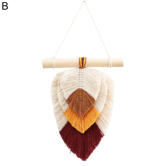 Grandest Birch Wall Hanging Nordic Style Patchwork Cotton Handwoven Tassel Wall Tapestry Household Supplies Handcrafted Colorful D