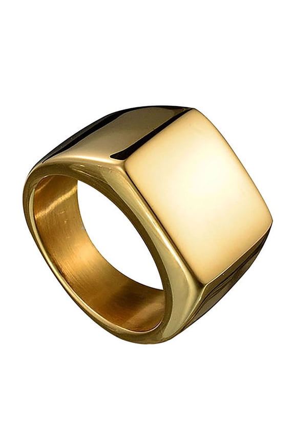Wedding Ring Solid Color Finger Decoration Stainless Steel Men Square Band Finger Ring for Party Stainless Steel Go