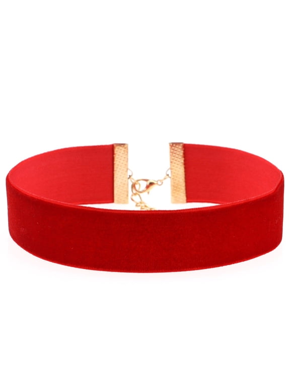 Wide Soft Velvet Choker Lady Party Nightclub Necklace Gothic Jewelry Velvet Red
