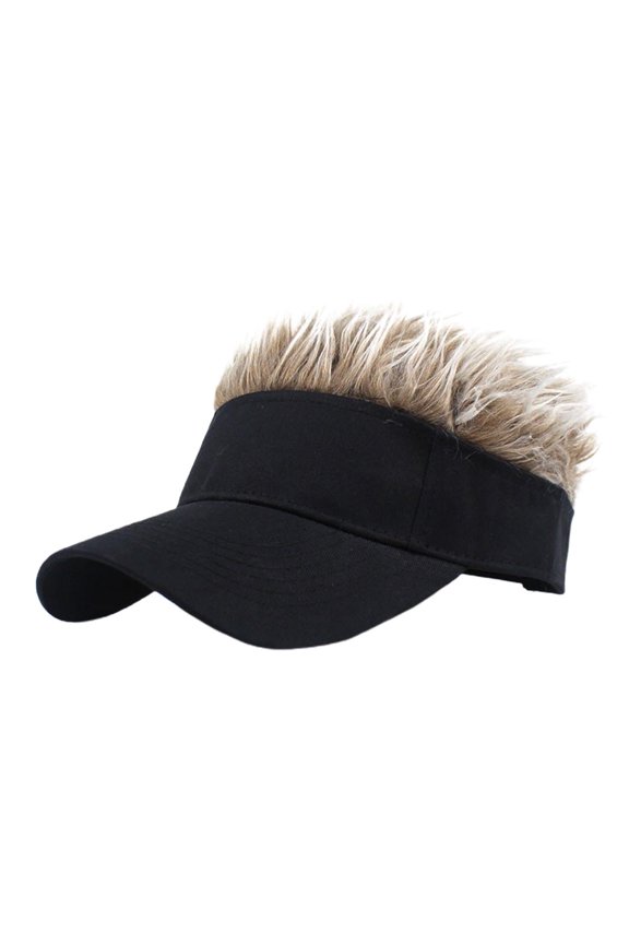 Wig Hat Curved Brim Easy to Wear Male Fake Hair Cap for Going Out ,Gift