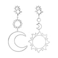 thumbnail image 1 of Grandest Birch Women Boho Asymmetrical Hollow Star Sun Moon Drop Dangle Earring Jewelry Alloy Silver, 1 of 7