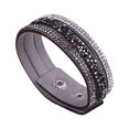 thumbnail image 1 of Grandest Birch Women Crystal Rhinestone Faux Leather Bracelet Wristband for Banquet Gift Dating Faux Leather,Rhinestone Gray, 1 of 8
