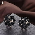 thumbnail image 1 of Grandest Birch Women Elegant Inlaid Rhinestone Blooming Rose Flower Ear Studs Earrings Alloy, Rhinestone Black, 1 of 8