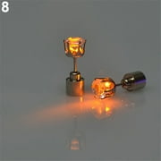 Grandest Birch Women LED Light Up Rhinestone Ear Stud Earring Party Dance Xmas Jewelry Alloy, Rhinestone Yellow