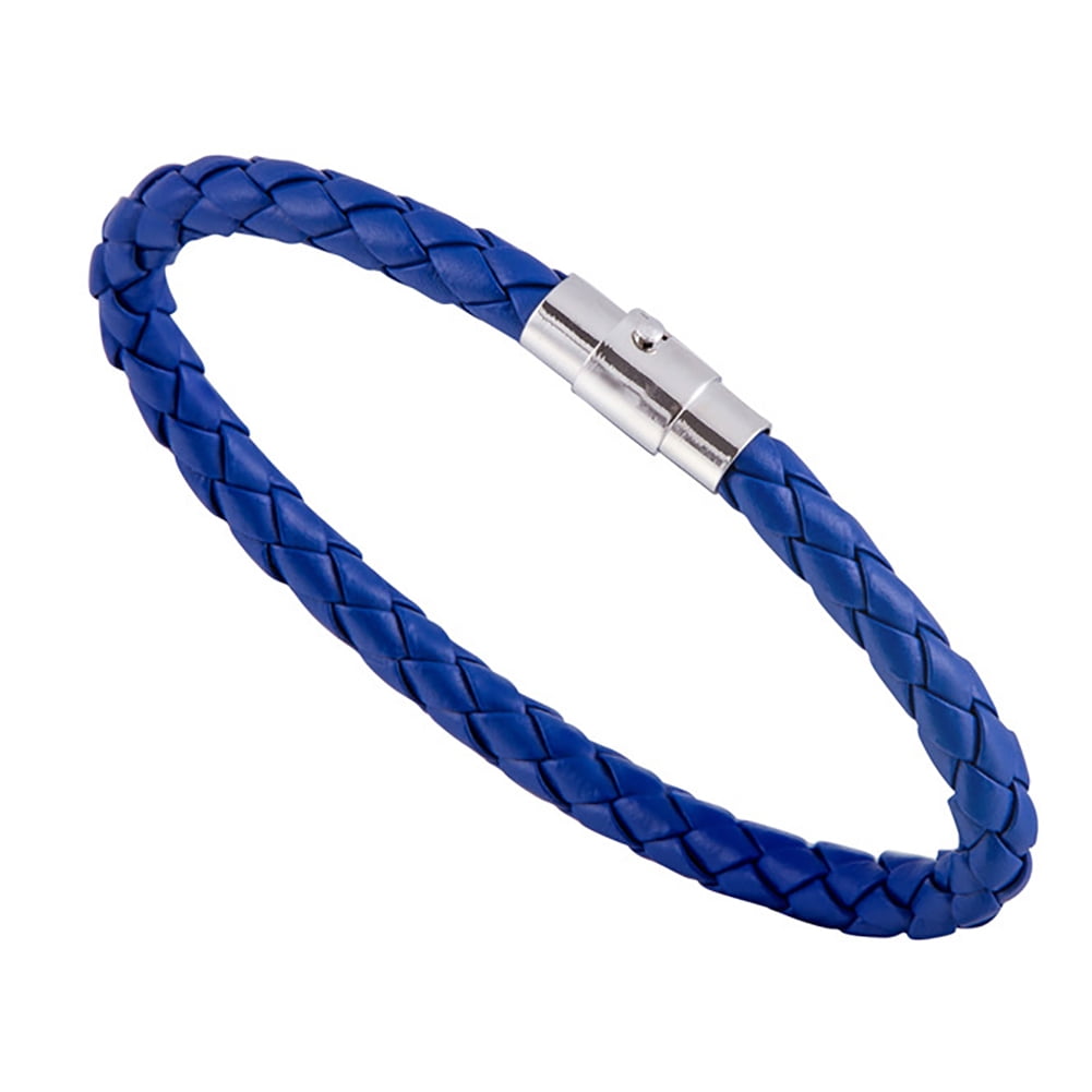 Grandest Birch Women Leather Rope Braided Buckle Bracelet Bangle Wrap