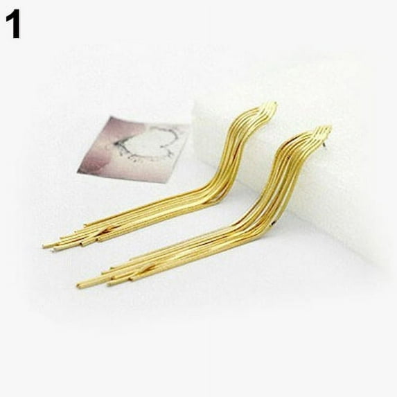 Grandest Birch Women Party Cocktail Wedding Snake Chain Tassel Dangle Post Back Linear Earrings Alloy Gold