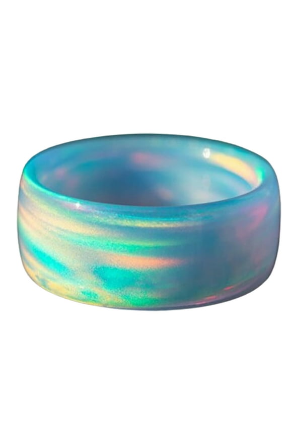 Women Ring Colorful Acrylic Resin Eye-catching Romantic Sky Women Circlet for Club Resin Pink