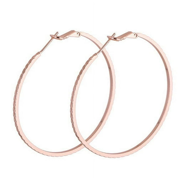 Grandest Birch Women Round Big Circle Large Hoop Huggie Loop Earrings Jewelry Alloy Gold
