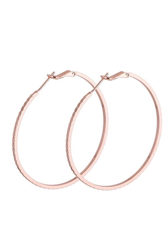 Women Round Big Circle Large Hoop Huggie Loop Earrings Jewelry Alloy Gold