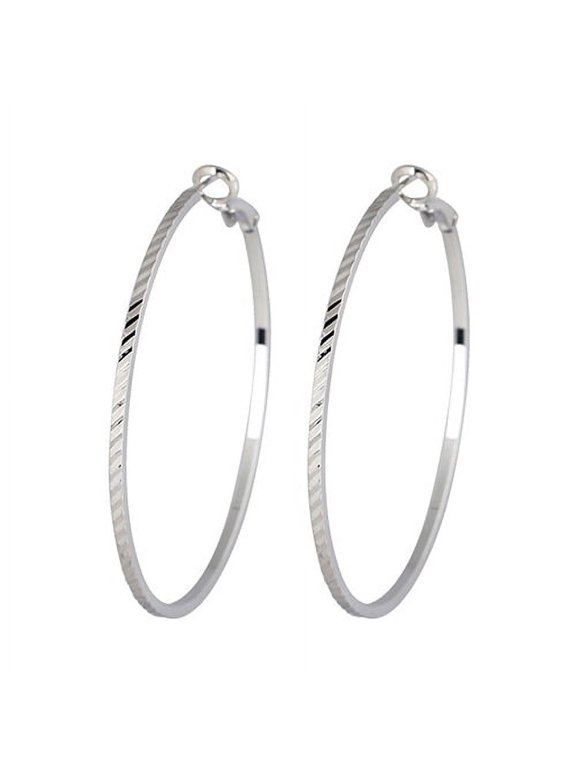 Women Round Big Circle Large Hoop Huggie Loop Earrings Jewelry Alloy Gold