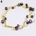 thumbnail image 1 of Grandest Birch Women Square Rhinestones Beads 2 Layers Golden Alloy Chain Long Sweater Necklace Alloy, Rhinestone Purple, 1 of 8