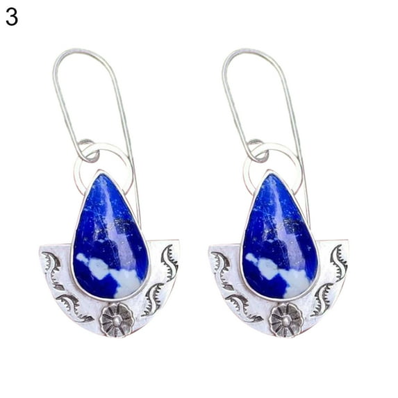 Grandest Birch Women Waterdrop Shape Rhinestone Dangle Ear Stud Long Hook Earrings Jewelry Gift Alloy Red