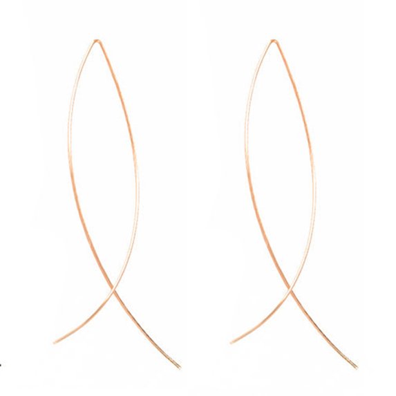 Grandest Birch Women's Elegant Fish Shape Long Drop Dangle Earrings Handmade Jewelry Copper Gold