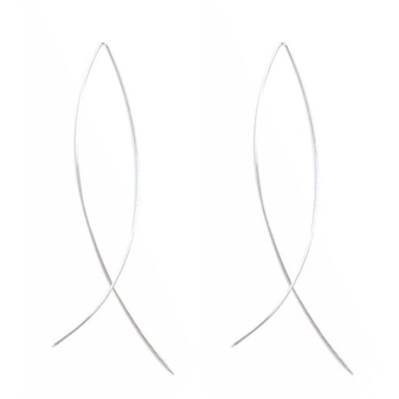 Grandest Birch Women's Elegant Fish Shape Long Drop Dangle Earrings Handmade Jewelry Copper Silver