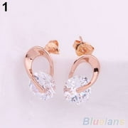 Grandest Birch Women's Jewelry Gift Dazzling Cubic Zirconia CZ Ear Studs Cocktail Earrings Alloy, Cubic Zirconia Red