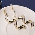 thumbnail image 1 of Grandest Birch Women's Rhinestone Twist Spiral Long Dangle Hook Earrings Eardrops Gift Alloy, Rhinestone Gold, 1 of 7