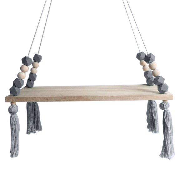 Grandest Birch Wooden Board Beads Tassels Storage Shelf Children Room Home Wall Hanging Decor Hanging Design Tassels Beads Decor W