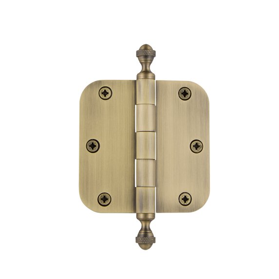 Grandeur 824303 3.5 X 3.5" Plain Bearing 5/8" Radius Corner Mortise Door Hinge - Brass