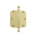 thumbnail image 1 of grandeur hardware 824306 3.5" acorn tip residential hinge with 5/8" radius corners in polished brass, 3.5" x 3.5",, 1 of 7