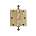 thumbnail image 1 of grandeur hardware 833049 3.5" acorn tip residential hinge with square corners in vintage brass, 3.5" x 3.5",, 1 of 7