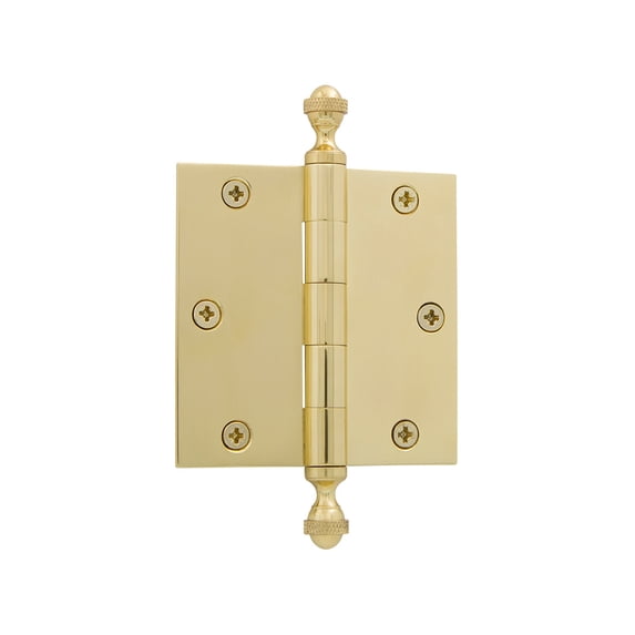 Grandeur 833708 3.5 X 3.5" Plain Bearing Square Corner Mortise Door Hinge - Brass
