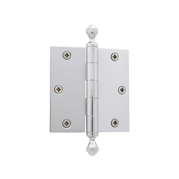 Grandeur 833051 3.5 X 3.5" Plain Bearing Square Corner Mortise Door Hinge - Chrome