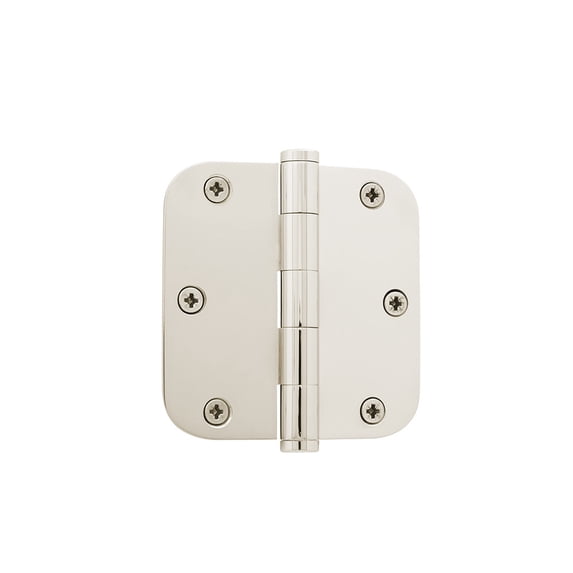 Grandeur 819965 3.5 X 3.5" Plain Bearing 5/8" Radius Corner Mortise Door Hinge - Nickel
