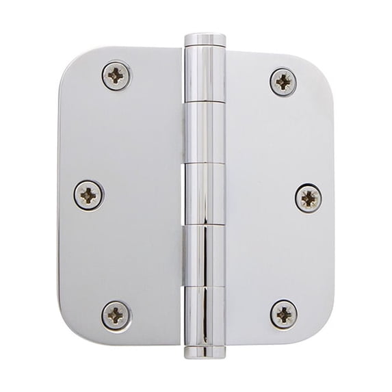 Grandeur 819963 3.5 X 3.5" Plain Bearing 5/8" Radius Corner Mortise Door Hinge - Chrome