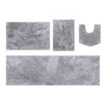 thumbnail image 1 of Grandeur 4-Piece Microfiber Bath Rug Set, Non-Slip Rubber Backing, Ultra-Absorbent, Quick-Dry, Machine Washable Plush Bathroom Mats for Shower, Tub, Toilet, Sink, and Vanity, Soft Thick Rugs, Grey, 1 of 9