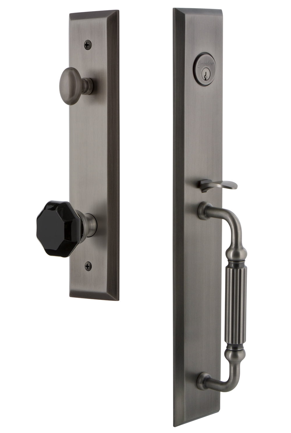 Grandeur Favfgrlyo_Esetd_Na Fifth Avenue Solid Brass Rose Dummy Full Plate 'F' Grip