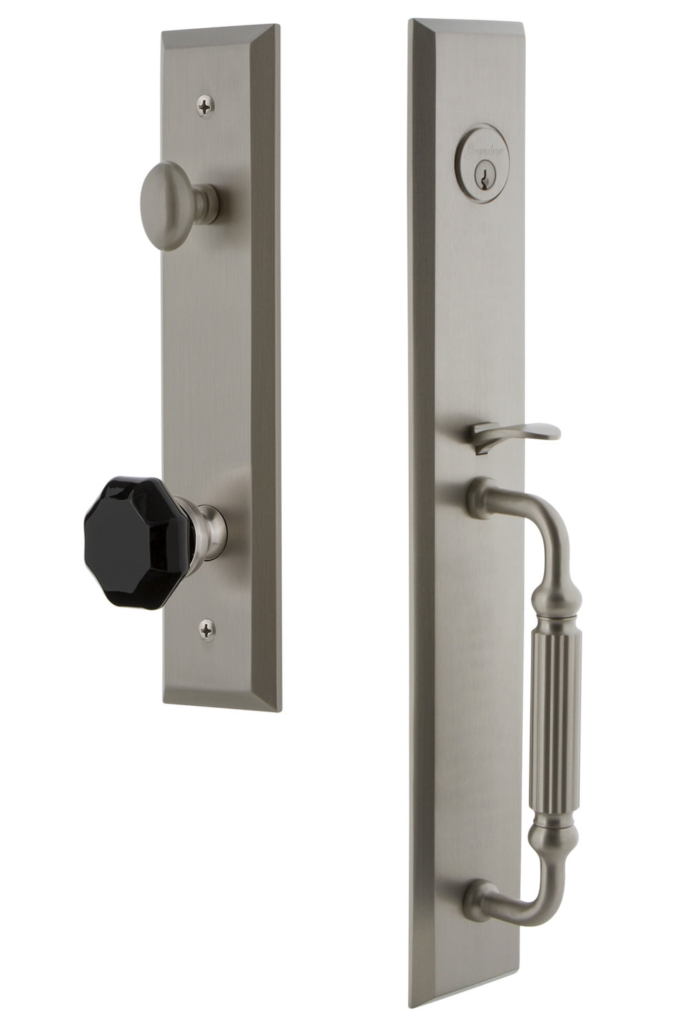 Grandeur 5th Avenue Dummy Handleset with F Grip and Lyon Knob
