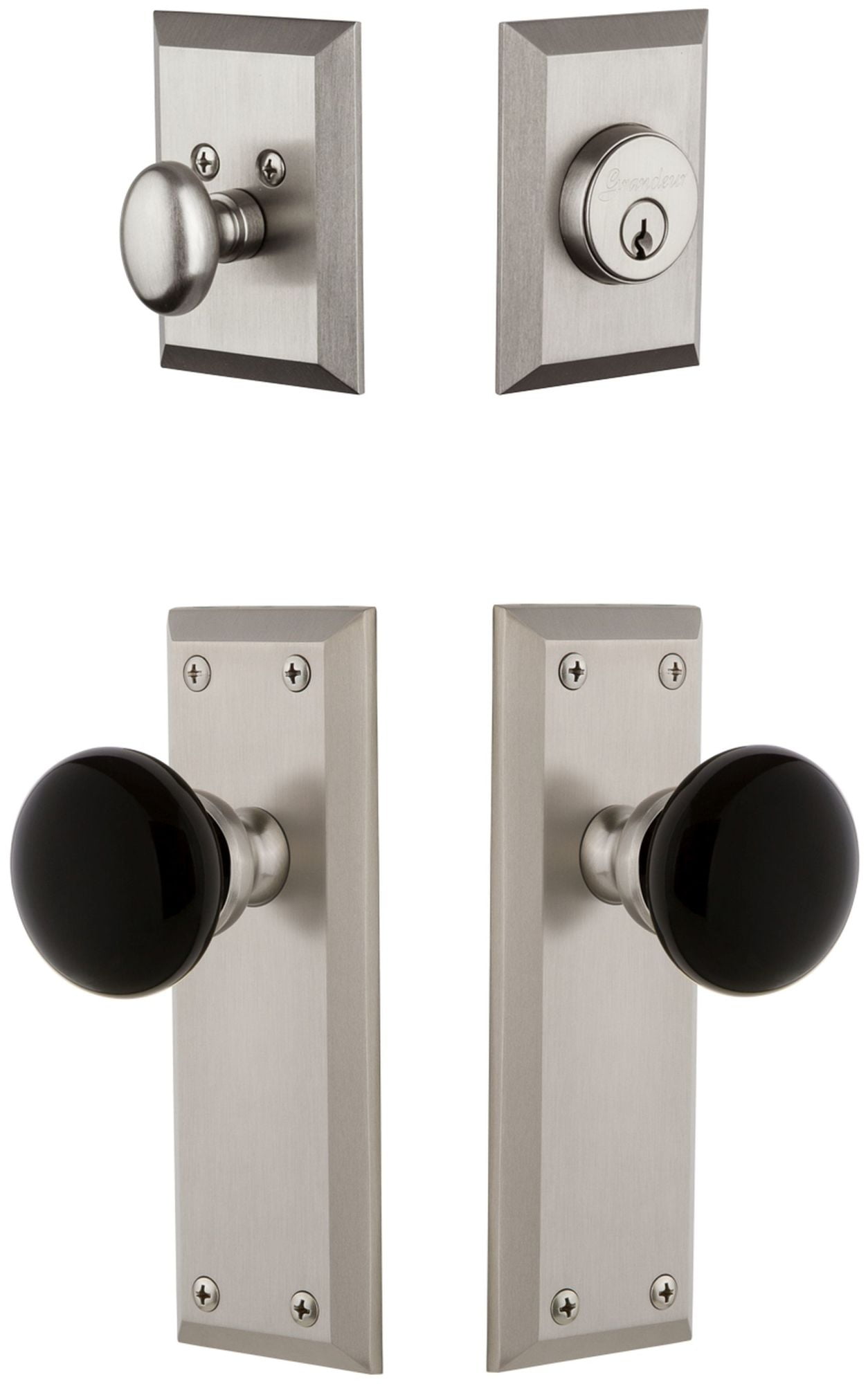 Grandeur 853342 Fifth Avenue Solid Brass Rose Single Cylinder Keyed Entry Deadbolt And