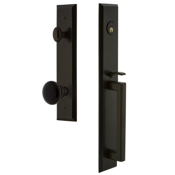 Grandeur 854450 Fifth Avenue Solid Brass Rose Keyed Entry Single Cylinder Full Plate 'D'