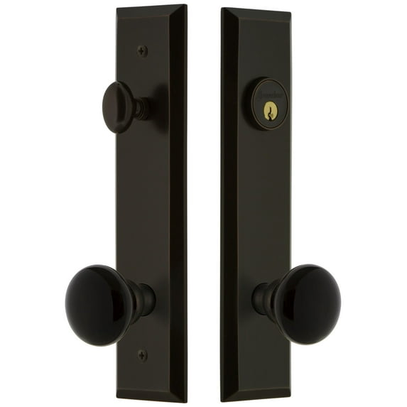 Grandeur Favcov_Tp_Eset_238 Fifth Avenue Solid Brass Rose Tall Plate Single Cylinder Keyed