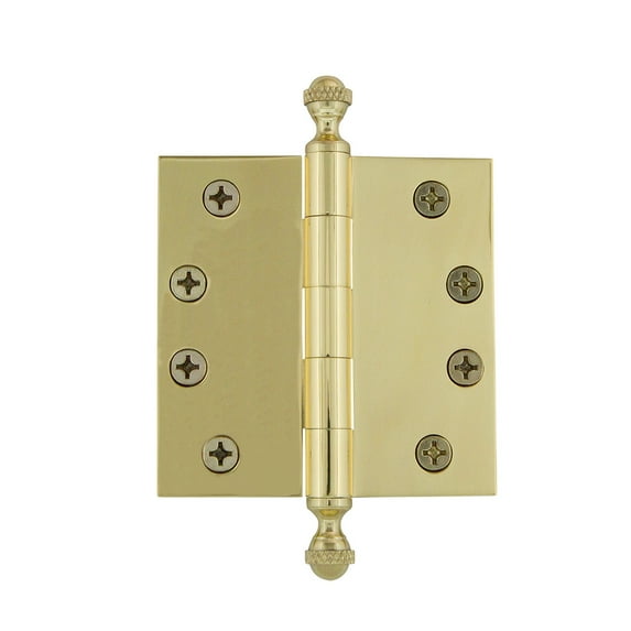 Grandeur Acohng-Sq-Ar-Hd-4 4 X 4" Plain Bearing Square Corner Mortise Door Hinge - Brass
