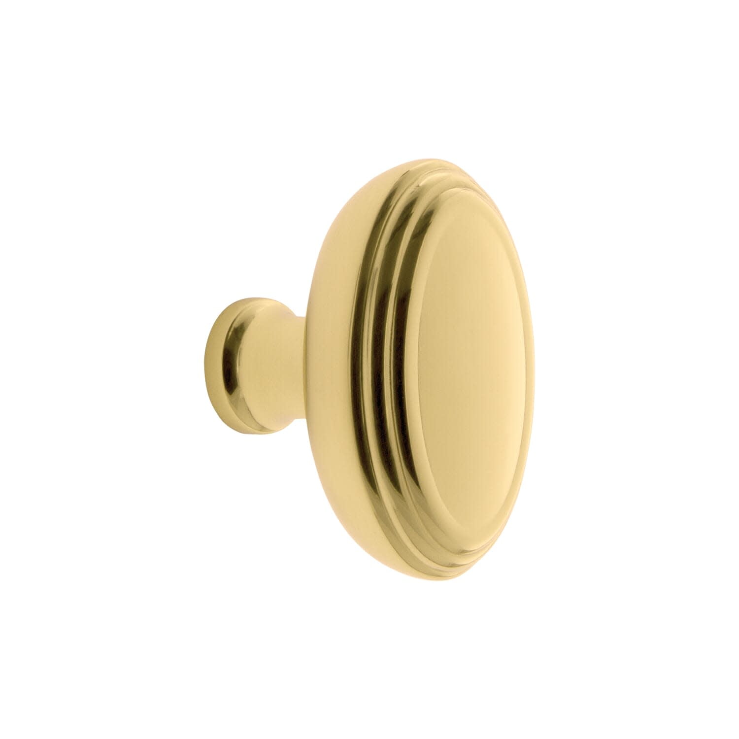 Grandeur 853627 Anneau 1-3/4" Solid Brass Classic Flat Oval Cabinet Knob - Brass