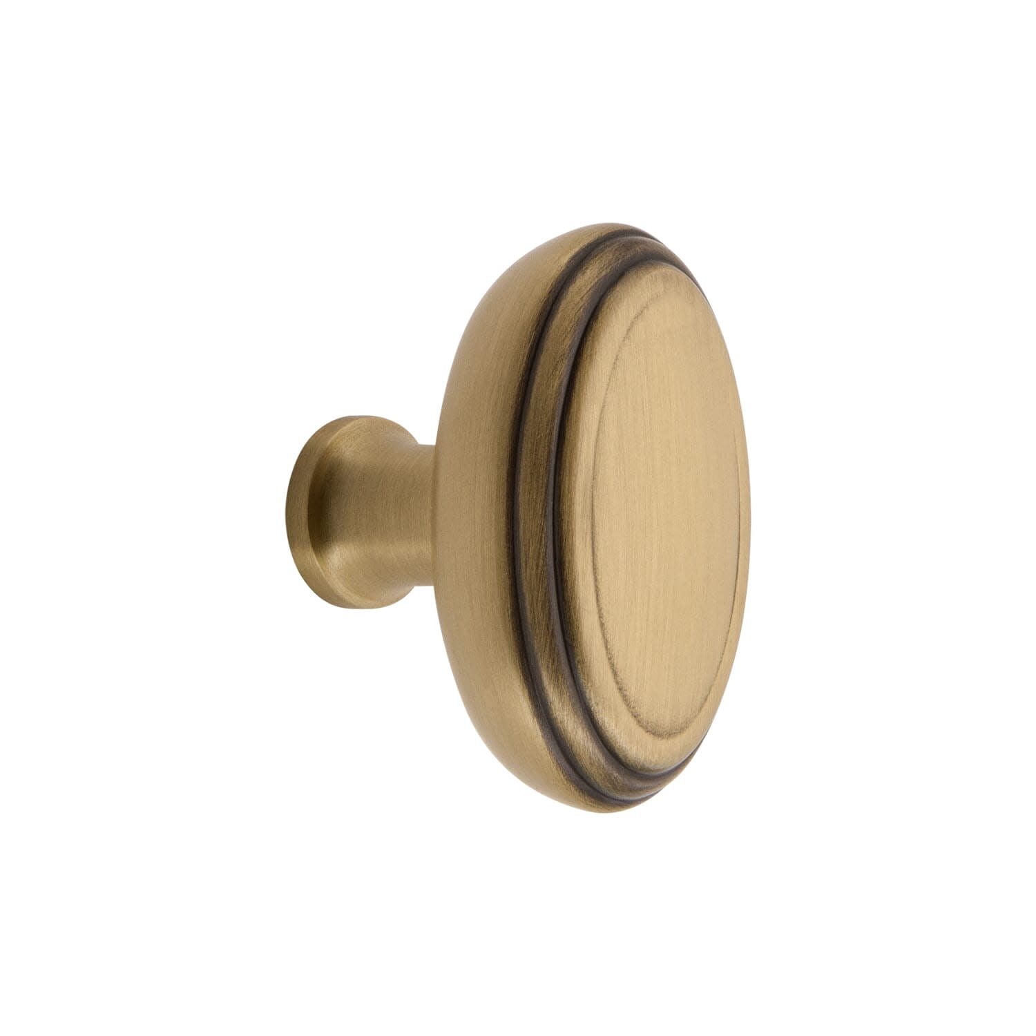 Grandeur 853637 Anneau 1-3/4" Solid Brass Classic Flat Oval Cabinet Knob - Brass
