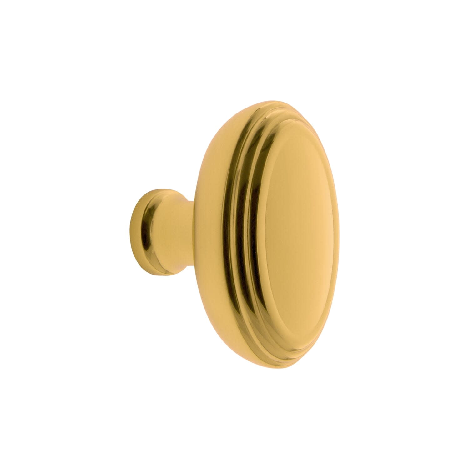 Grandeur 853625 Anneau 1-3/4" Solid Brass Classic Flat Oval Cabinet Knob - Brass