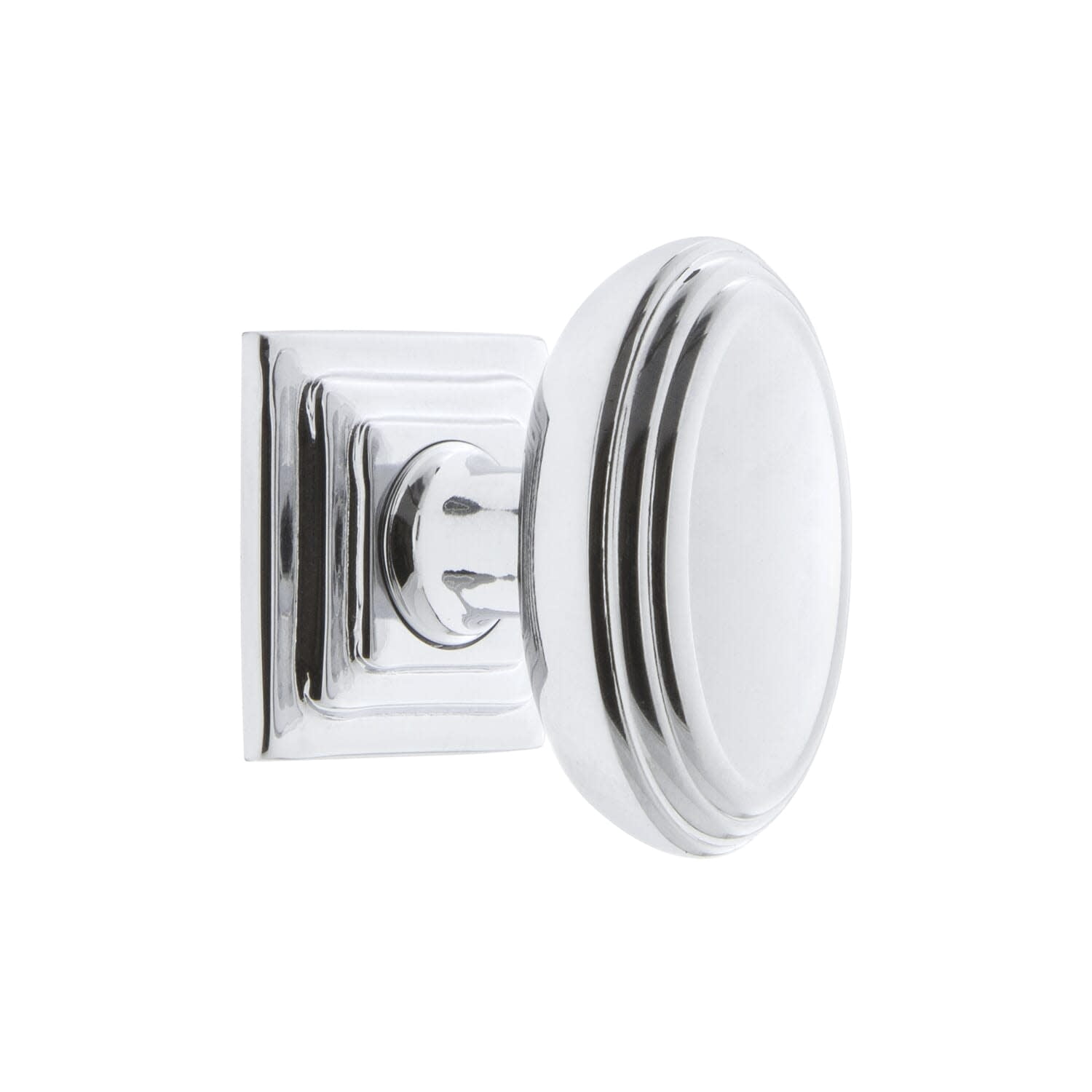 Grandeur 804722 Anneau 1-3/4" Solid Brass Flat Oval Cabinet Knob - Chrome