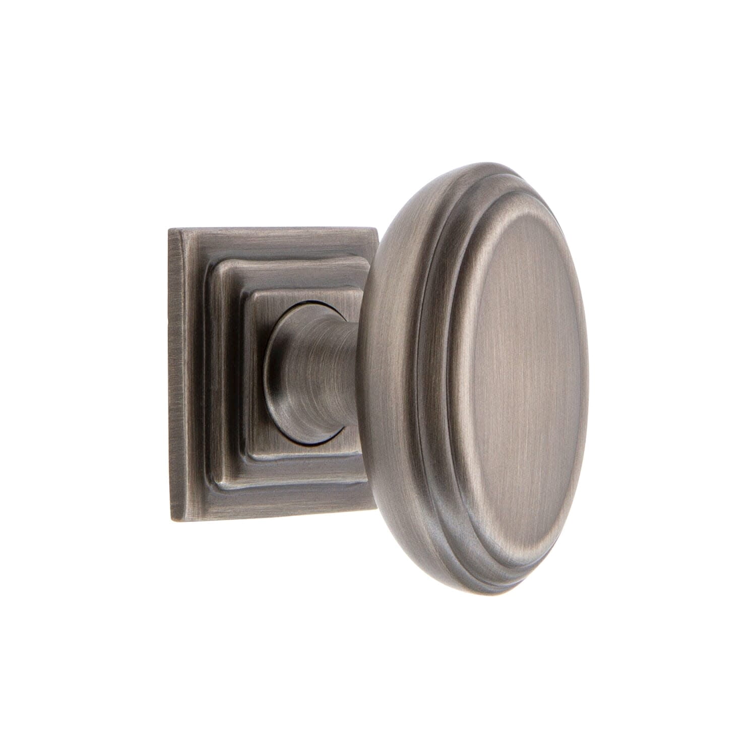 Grandeur 804721 Anneau 1-3/4" Solid Brass Flat Oval Cabinet Knob - Grey
