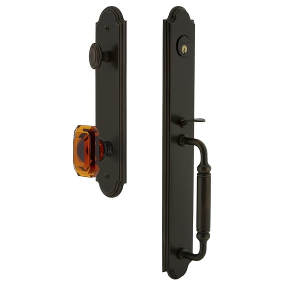 Grandeur 848360 Arc Solid Brass Rose Dummy Full Plate "C" Grip Handleset - Bronze