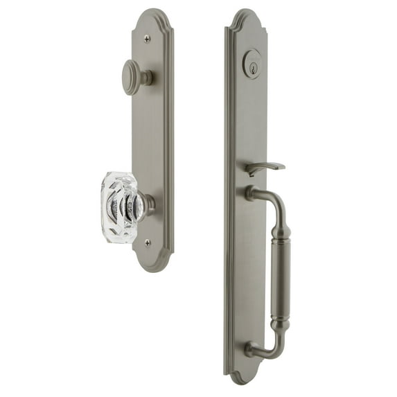 Grandeur Arccgrbcc_Esetd_Na Arc Solid Brass Rose Dummy Full Plate "C" Grip Handleset -