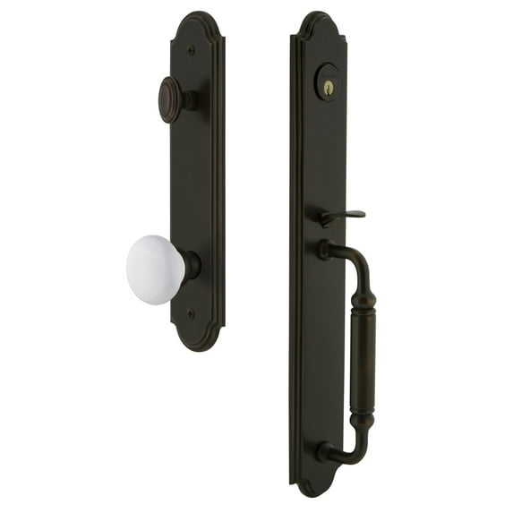 Grandeur Arccgrhyd_Esetd_Na Arc Solid Brass Rose Dummy Full Plate "C" Grip Handleset -