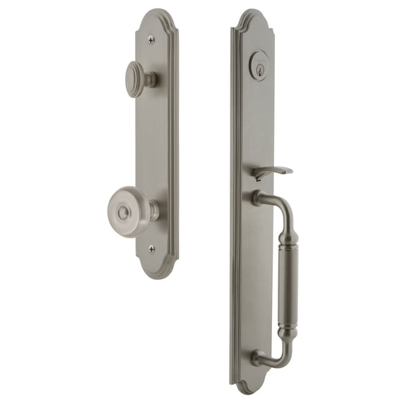 Grandeur Arc C Grip Single Cylinder Handleset with Bouton Knob