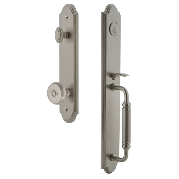 Grandeur Arc C Grip Single Cylinder Handleset with Bouton Knob