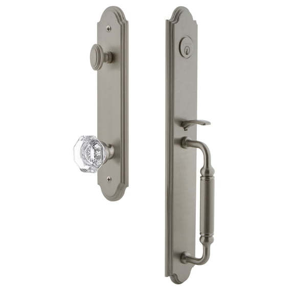 Grandeur Arccgrchm_Eset_234 Arc Solid Brass Rose Keyed Entry Single Cylinder Full Plate