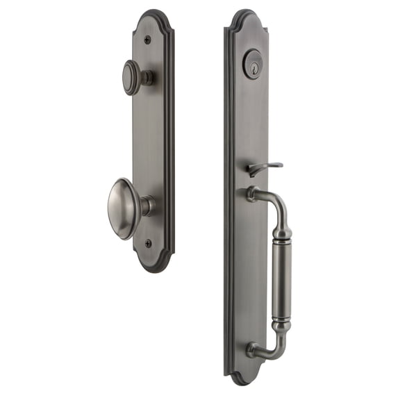 Grandeur Arc C Grip Single Cylinder Handleset with Eden Prairie Knob