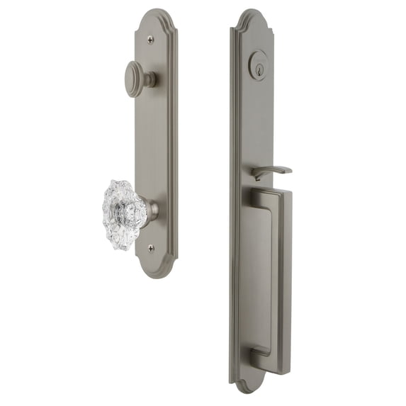 Grandeur Arcdgrbia_Esetd_Na Arc Solid Brass Rose Dummy Full Plate "D" Grip Handleset -