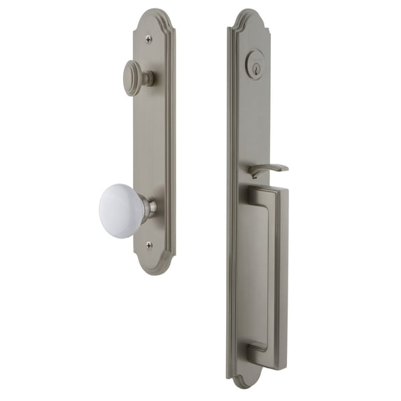 Grandeur Arcdgrhyd_Esetd_Na Arc Solid Brass Rose Dummy Full Plate "D" Grip Handleset -
